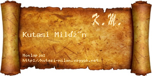 Kutasi Milán névjegykártya