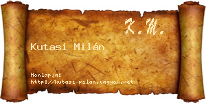 Kutasi Milán névjegykártya